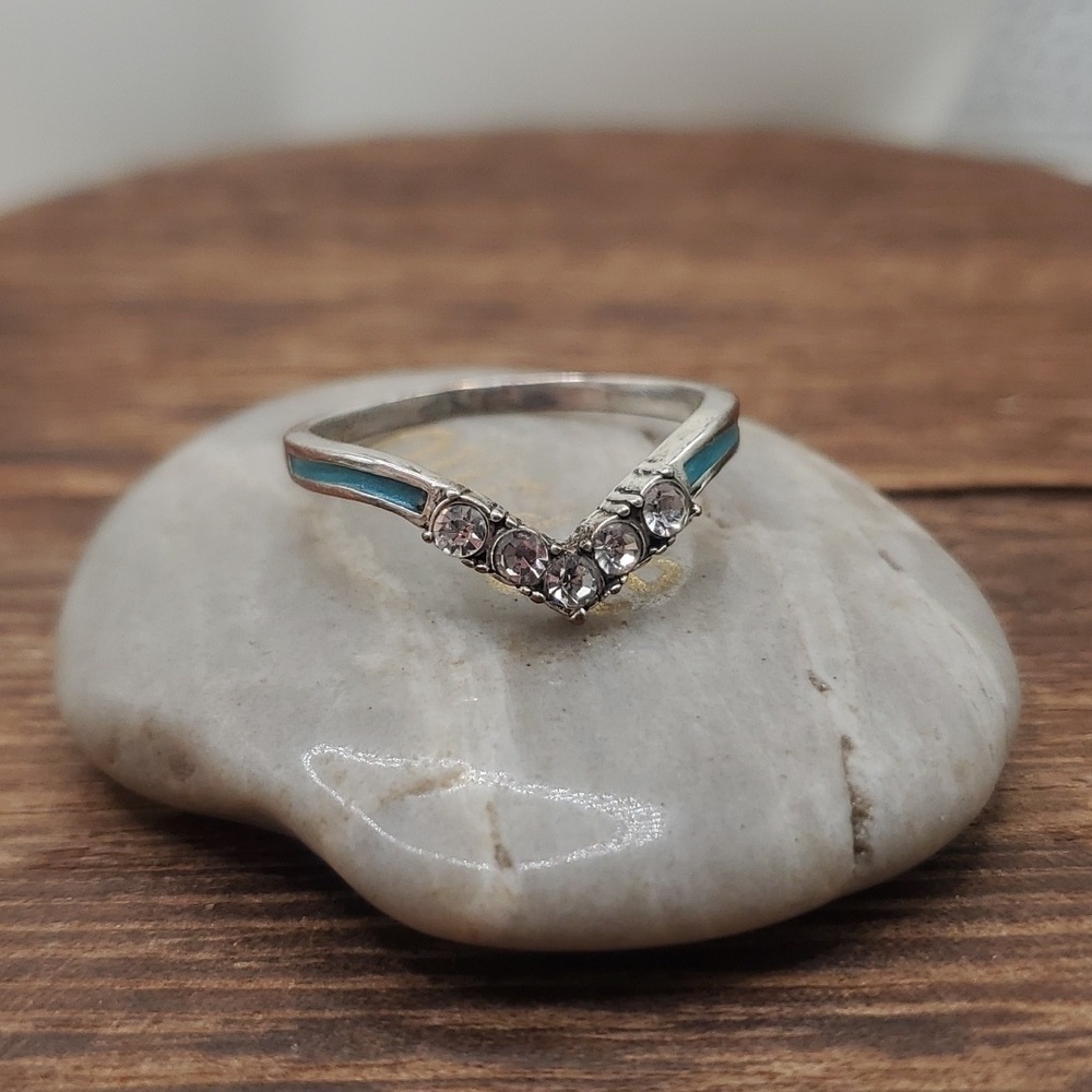 Sterling‎ size 9 ring enhancer R335 southern blue Belle